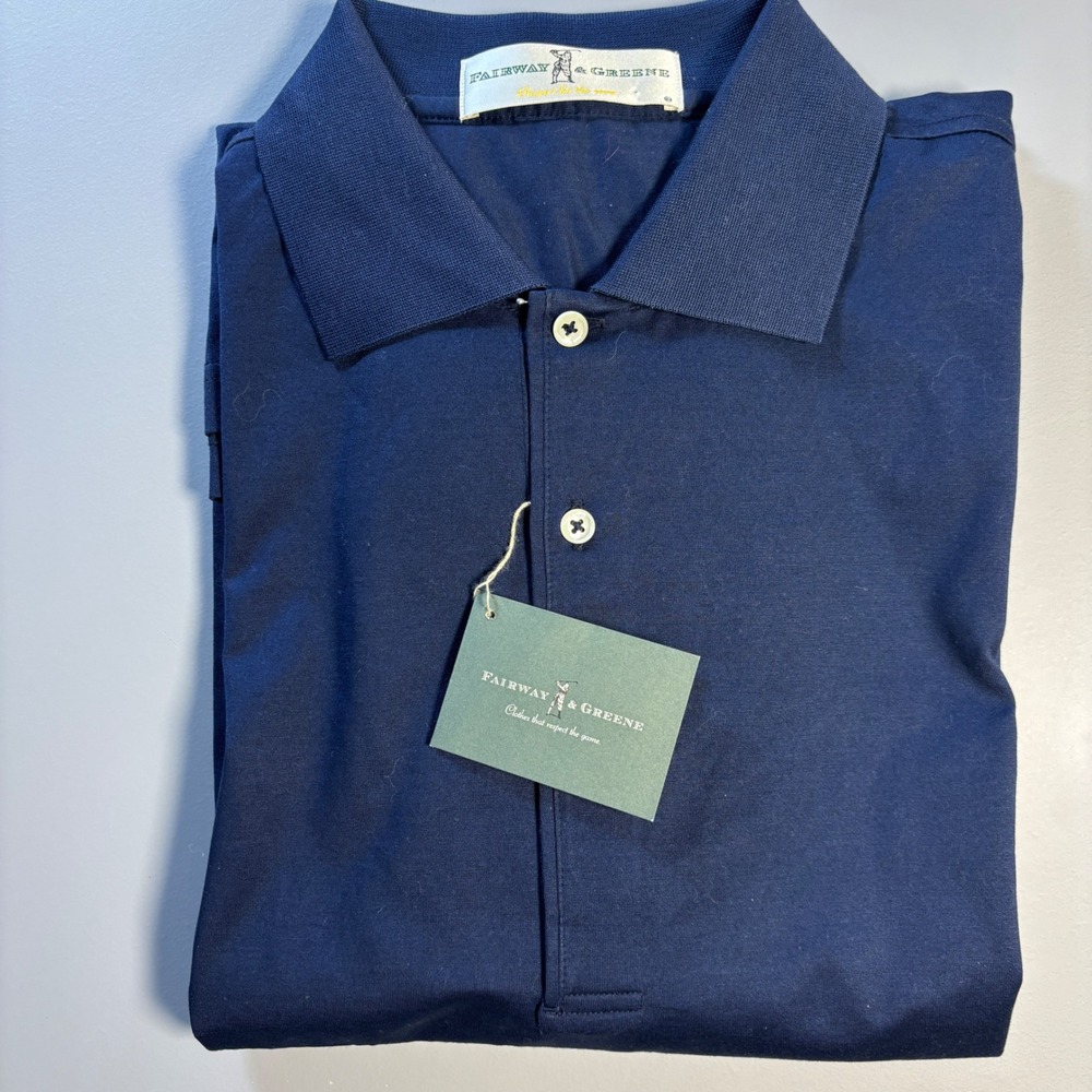 Fairway Greene Lisle Golf Polo Shirt Men M Navy CVS Pharmacy Charity Classic NWT